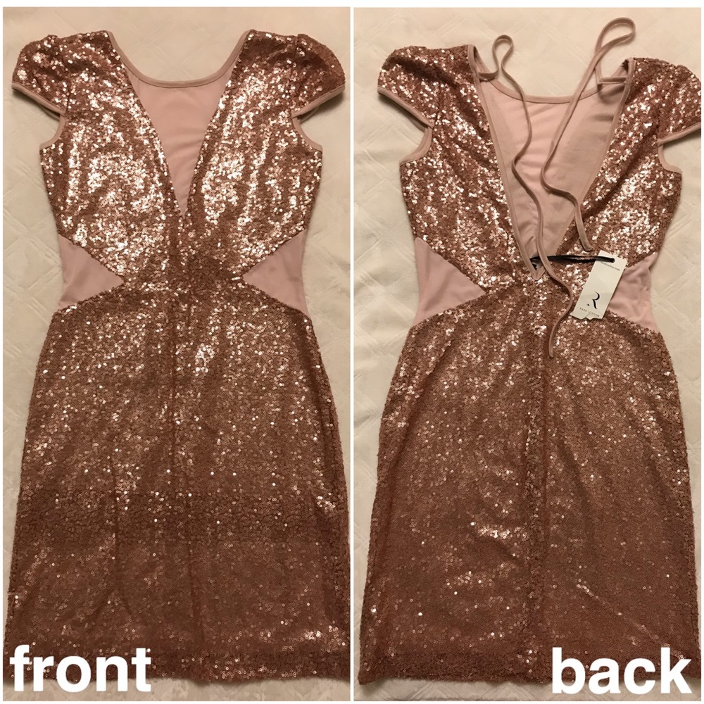Rose Gold Sequin Cocktail Dress